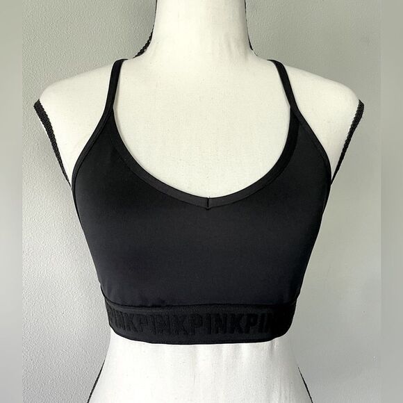 Victoria’s Secret, Black, Lightly-Lined, Back-Detail, Sports Bra. Size Small. - Picture 1 of 7